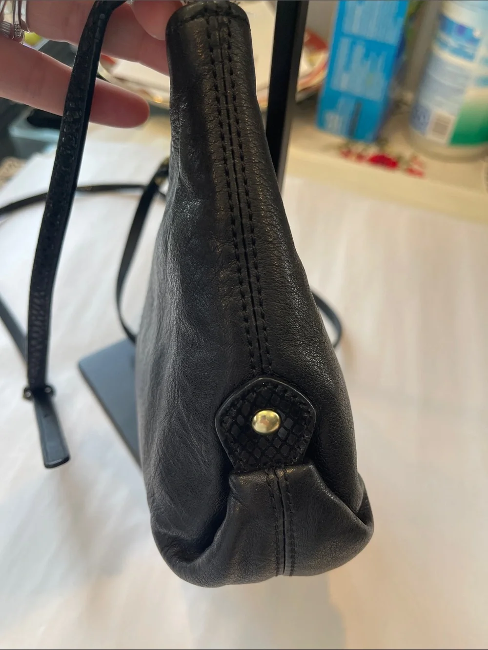 Coach Black Leather Crossbody with Gold Hardware